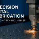 A high-tech metal fabrication facility with CNC machines and laser cutters in operation, symbolizing precision in the metal industry.