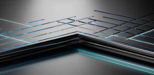Precision metal fabrication: Close-up of intricately cut metal showcasing fine detail.