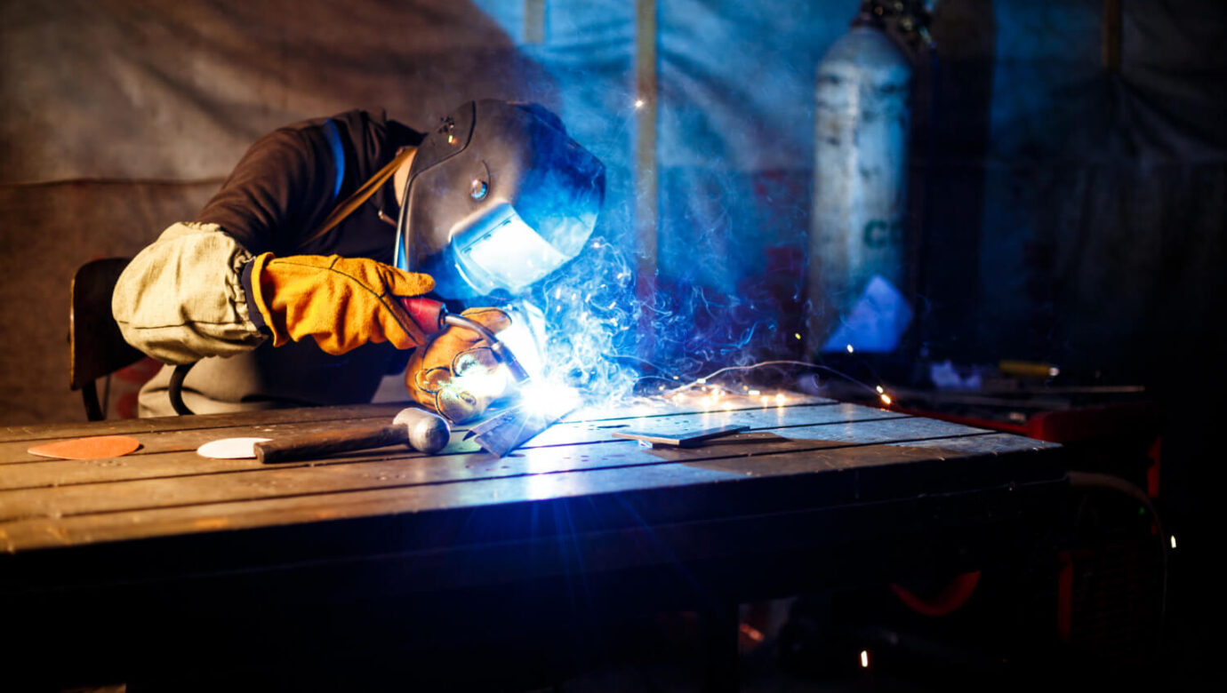 Laser welding service in Dubai showing precision metal welding on stainless steel.