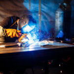 Laser welding service in Dubai showing precision metal welding on stainless steel.